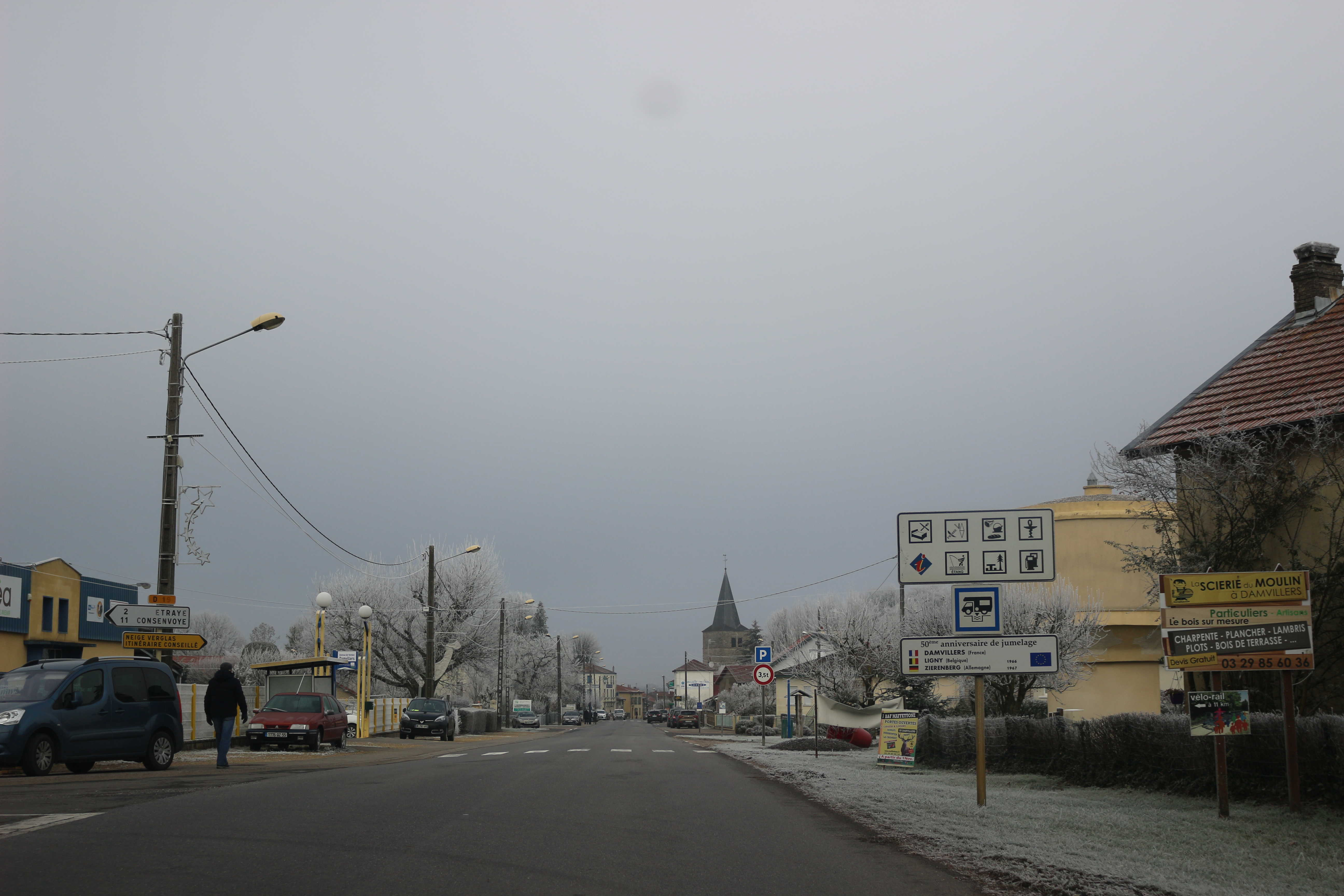 Campagne Meusoise: Paysage à moitié givré en ville